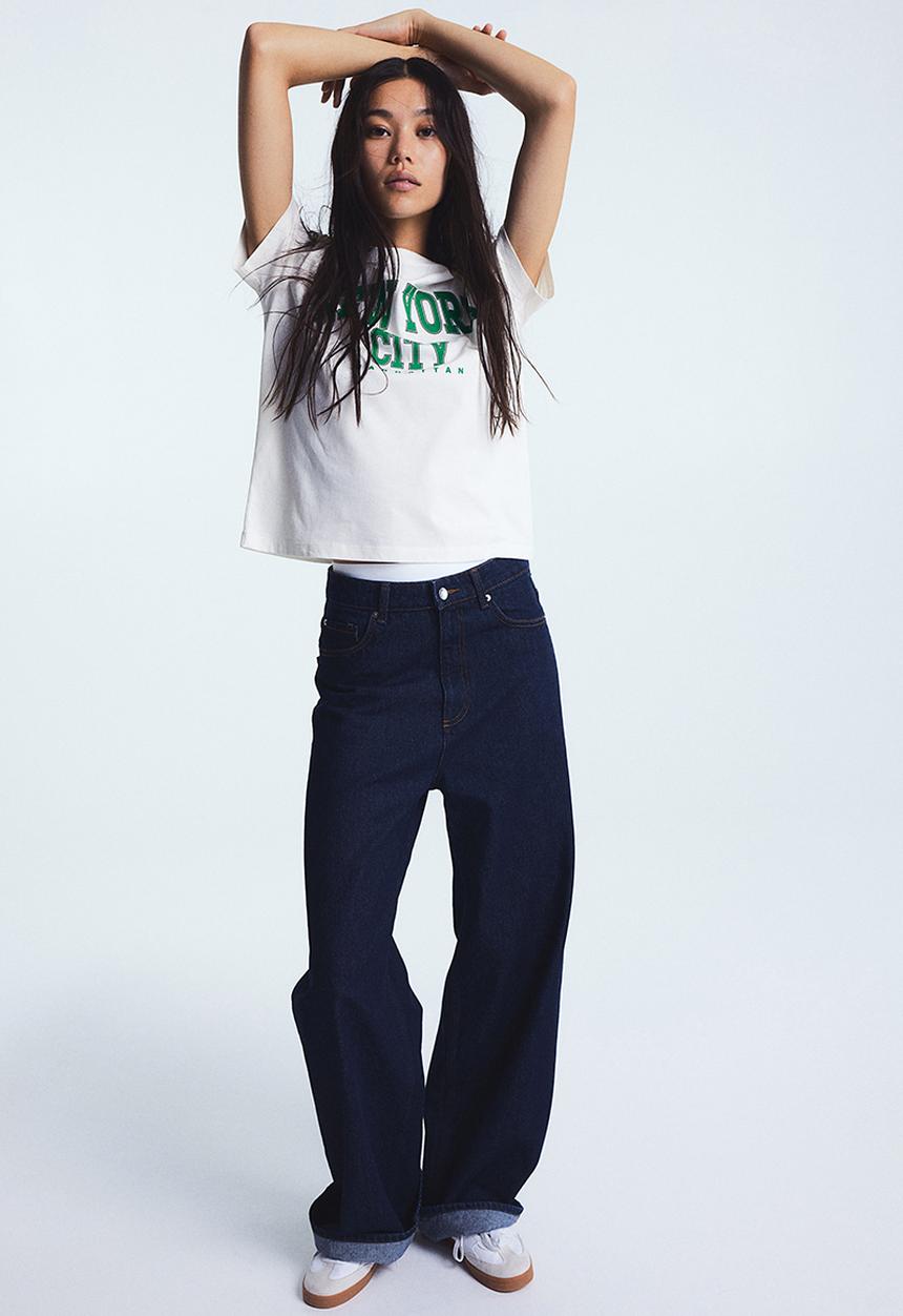 H&M - Printed T-shirt - white new york