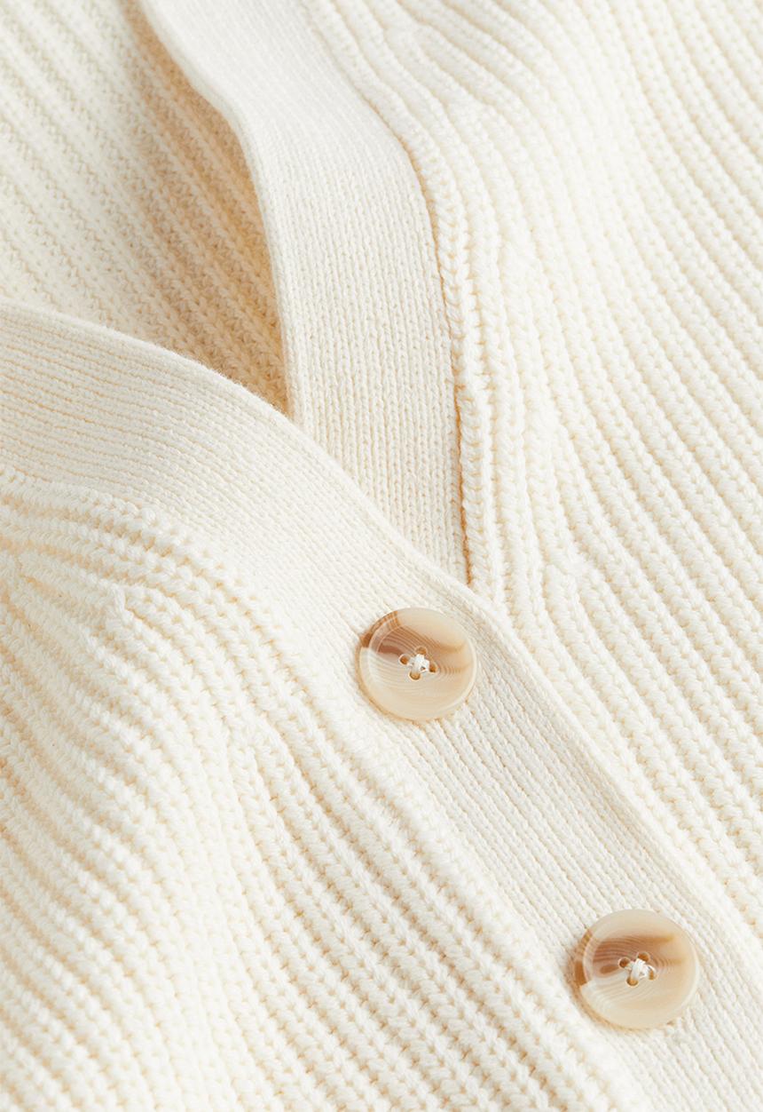 H&M - Rib-knit cardigan - cream