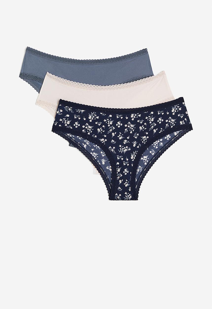 H&M - 3-Pack hipster briefs - pigeon blue & light pink