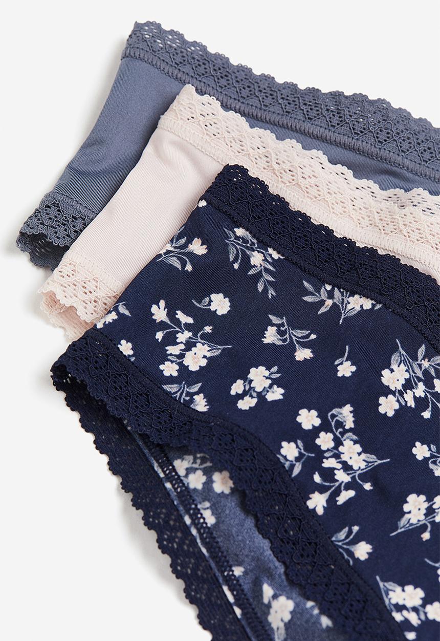 H&M - 3-Pack hipster briefs - pigeon blue & light pink