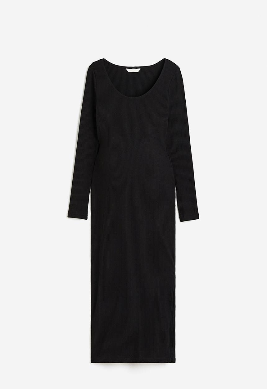 H&M - Mama ribbed bodycon dress - black