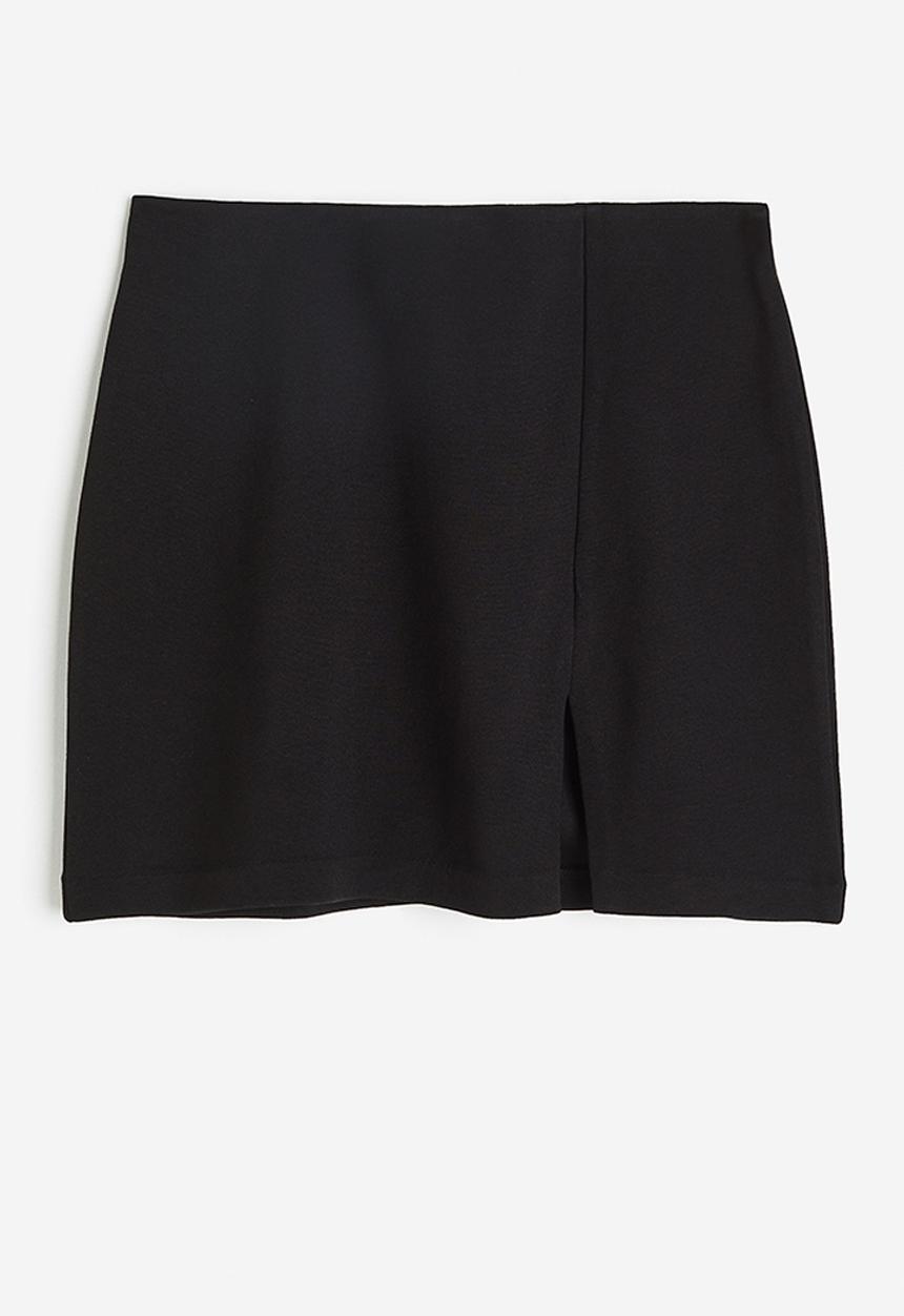 H&M - Slit-hem mini skirt - black