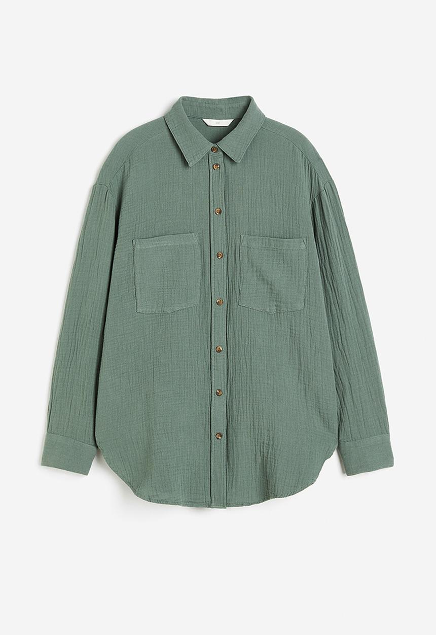 H&M - Cotton shirt - green