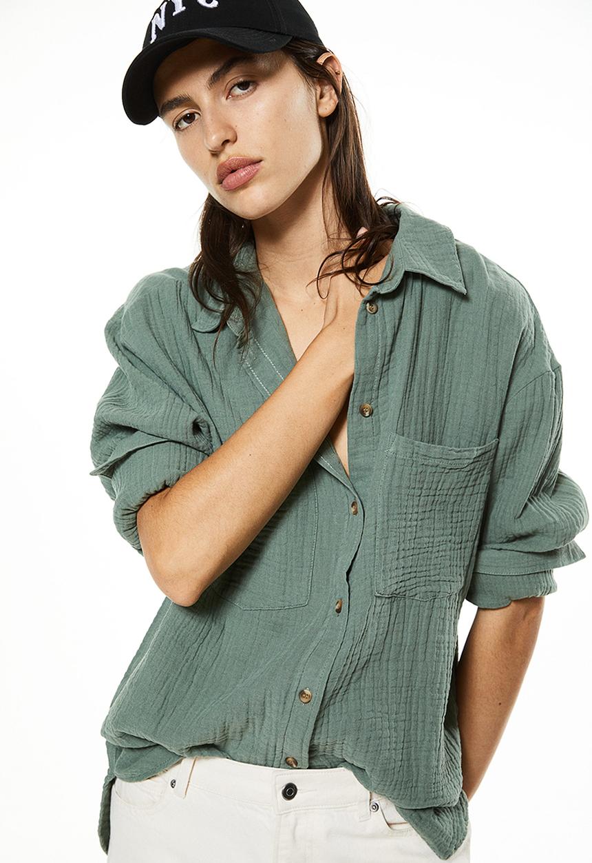 H&M - Cotton shirt - green
