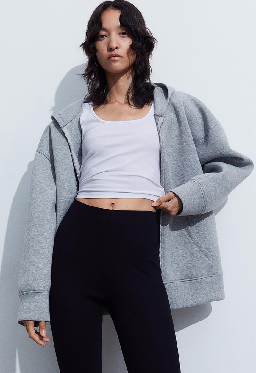 H&M - Ribbed leggings - black