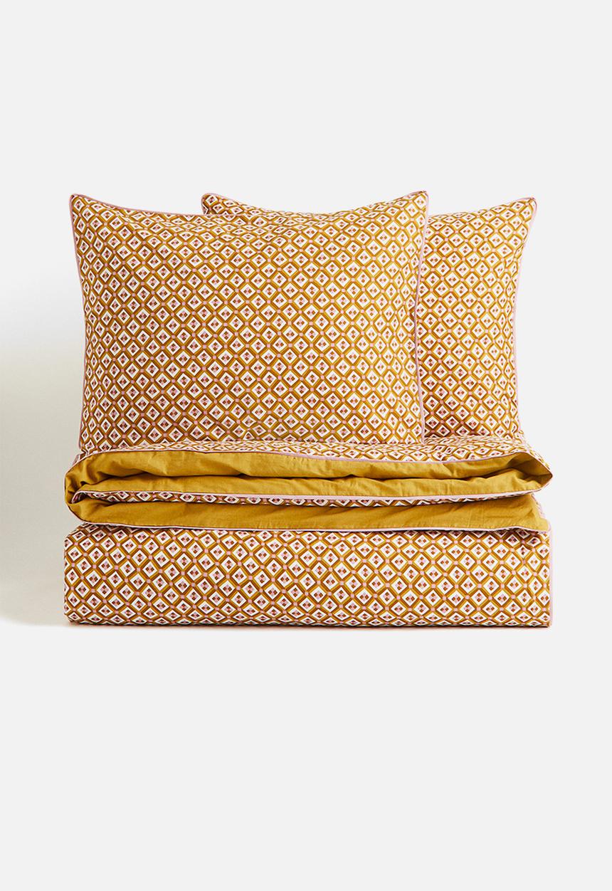 H&M - Cotton double/king size duvet cover set - yellow