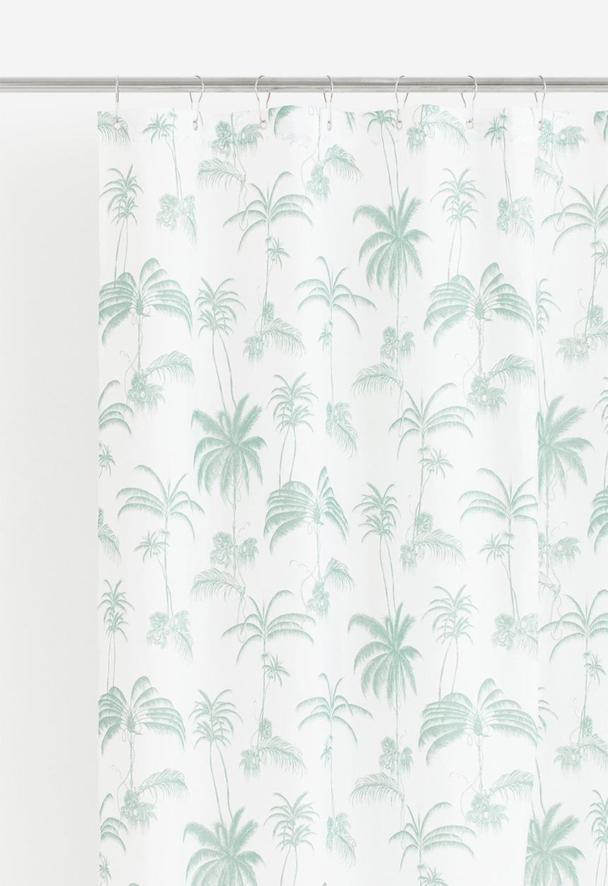 H&M - Printed shower curtain - green