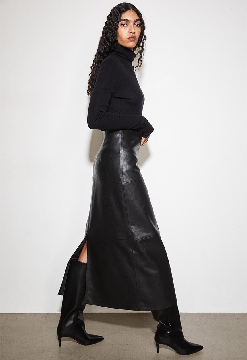 H&M - Coated skirt - black