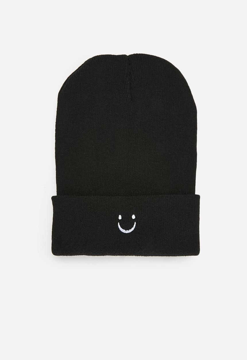 Pop Candy - Smiley print beanie - black