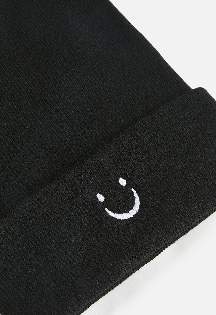 Pop Candy - Smiley print beanie - black