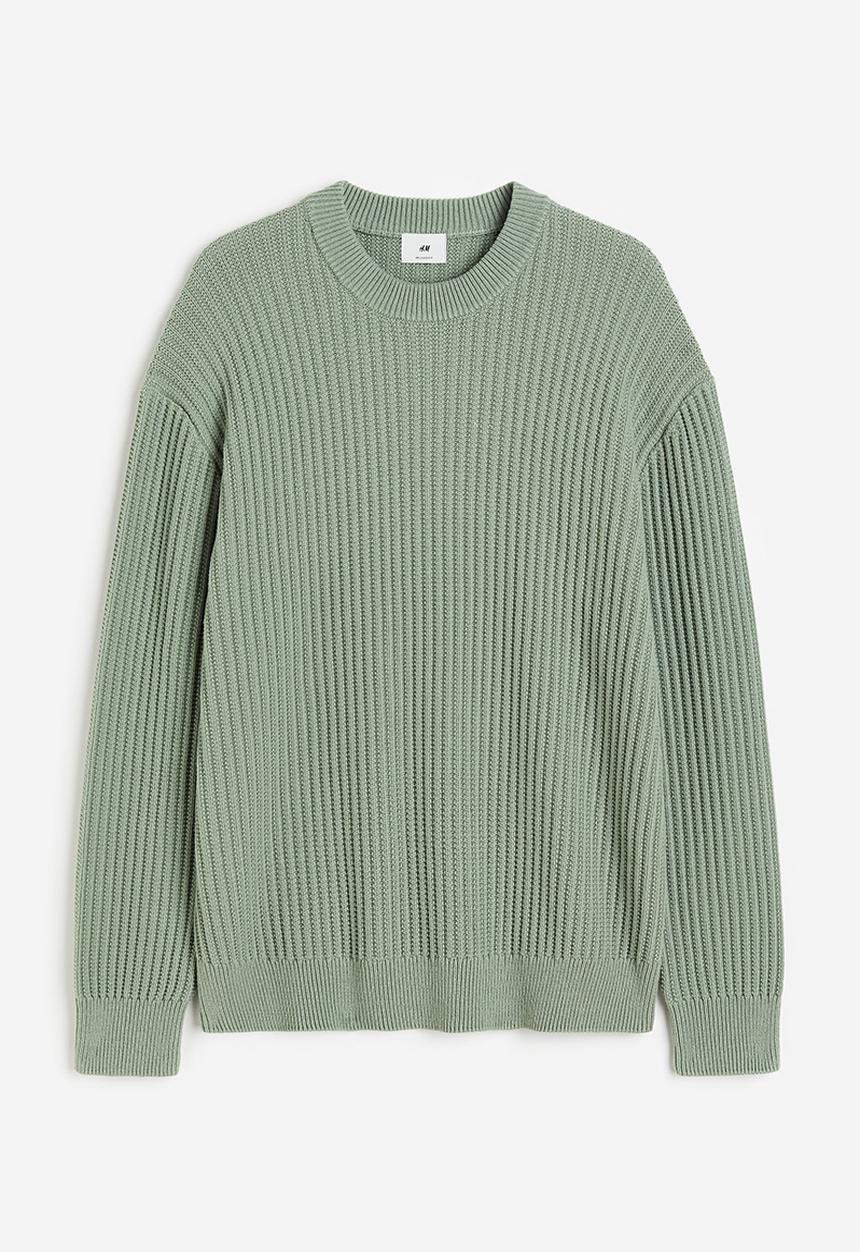 H&M - Loose fit rib-knit jumper - green