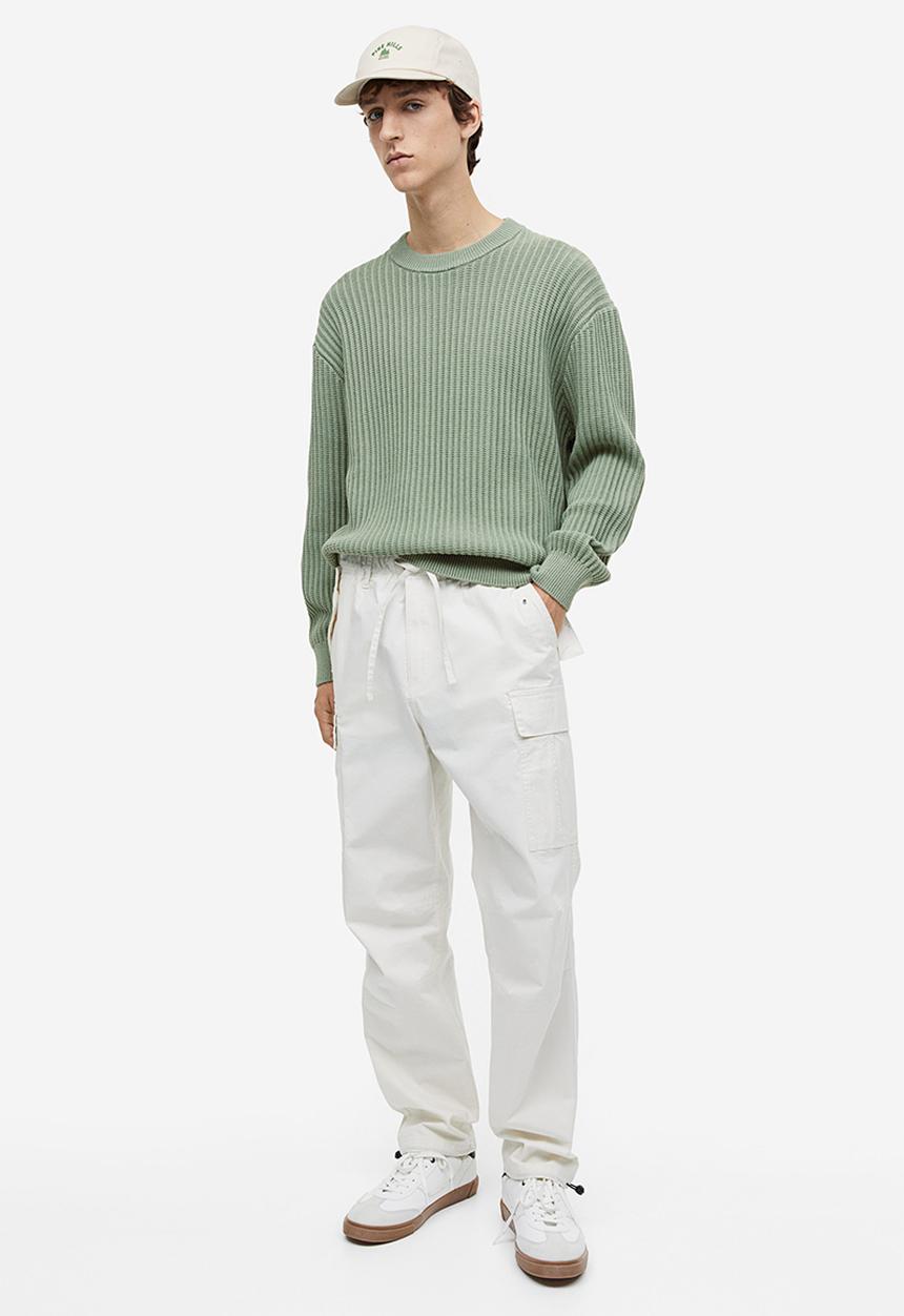 H&M - Loose fit rib-knit jumper - green