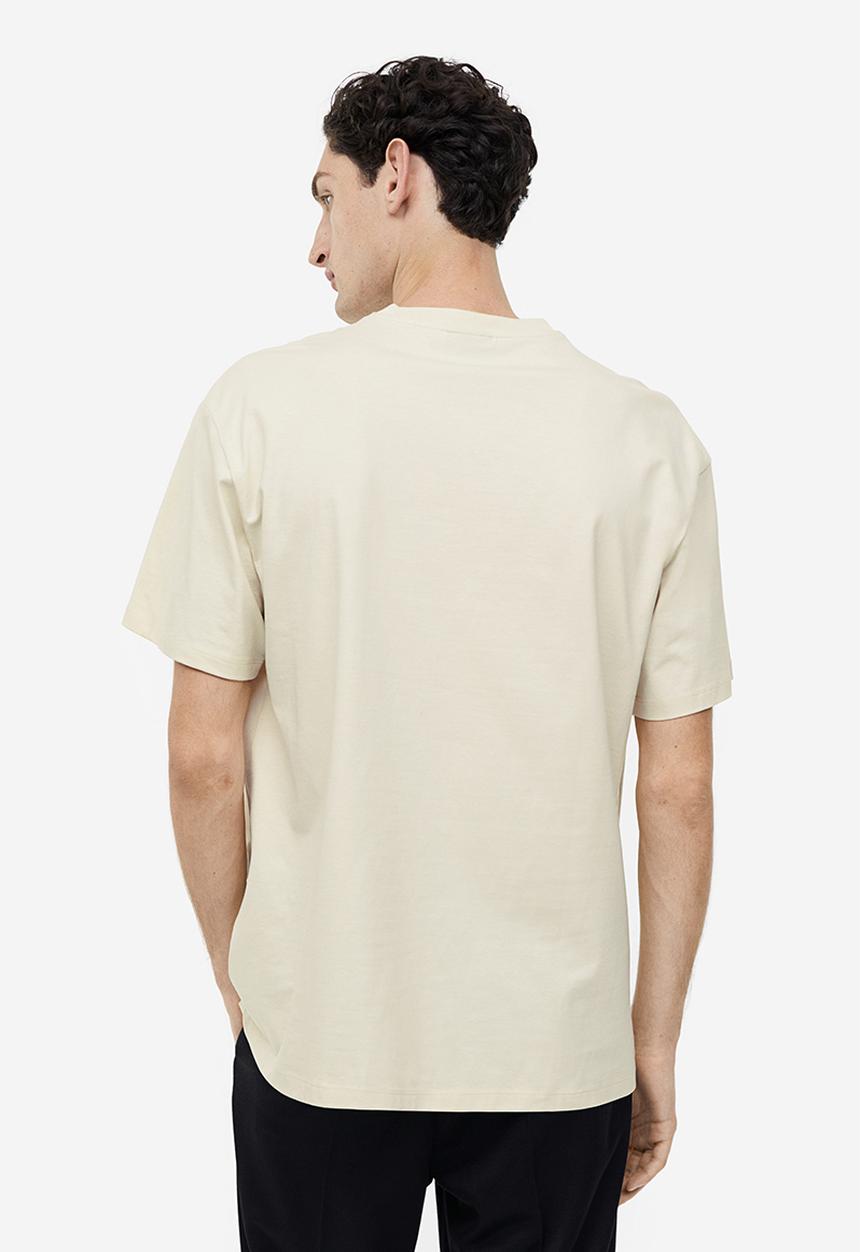 H&M - Relaxed fit printed T-shirt - Beige Flowers