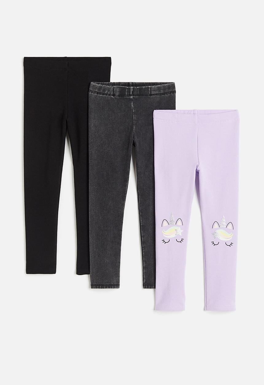 H&M - 3-pack cotton leggings - multi