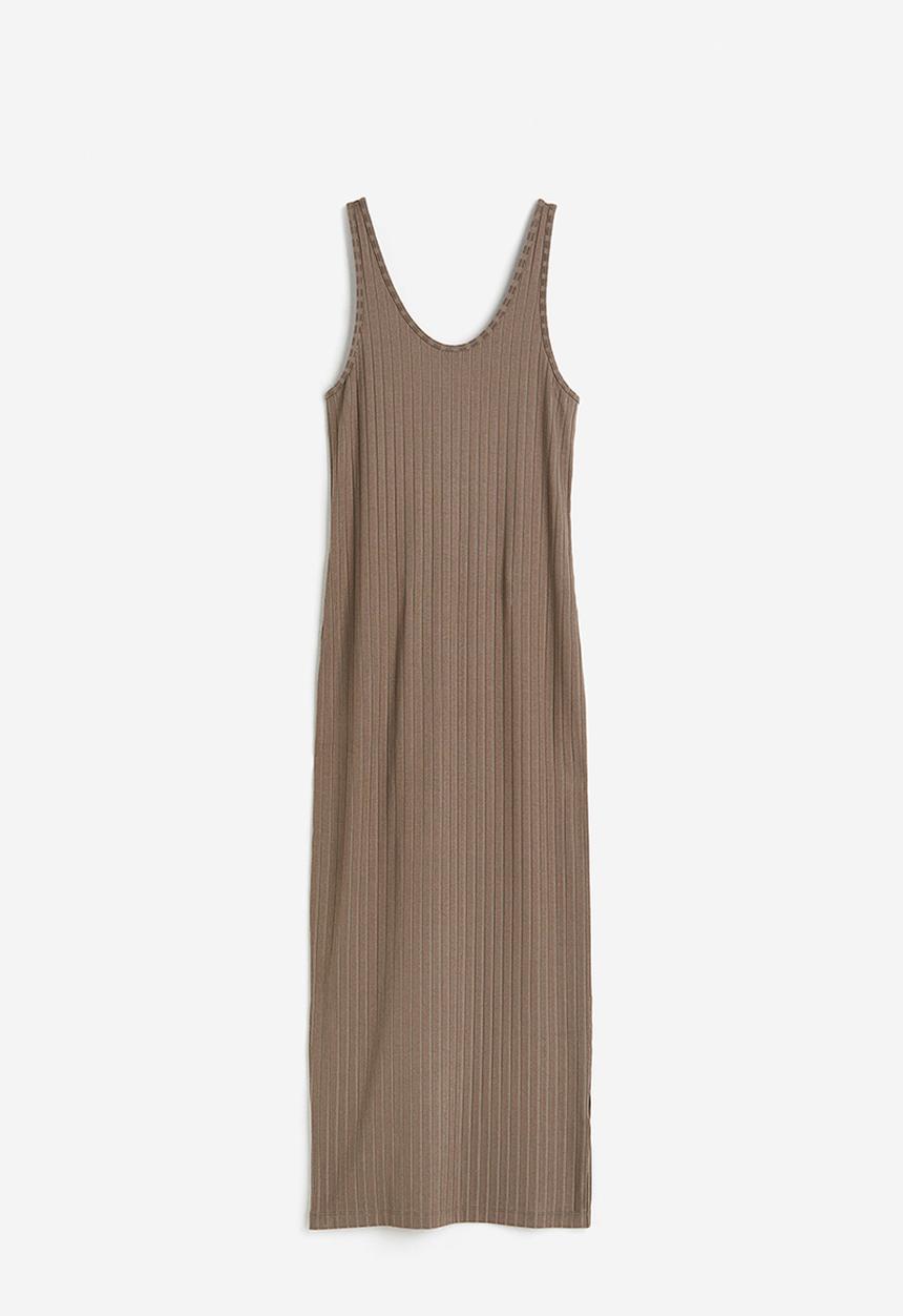 H&M - Ribbed bodycon dress - beige
