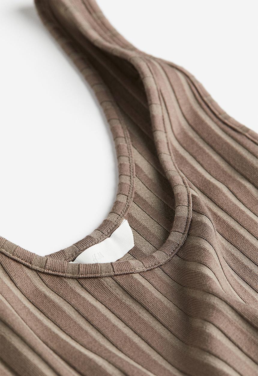 H&M - Ribbed bodycon dress - beige
