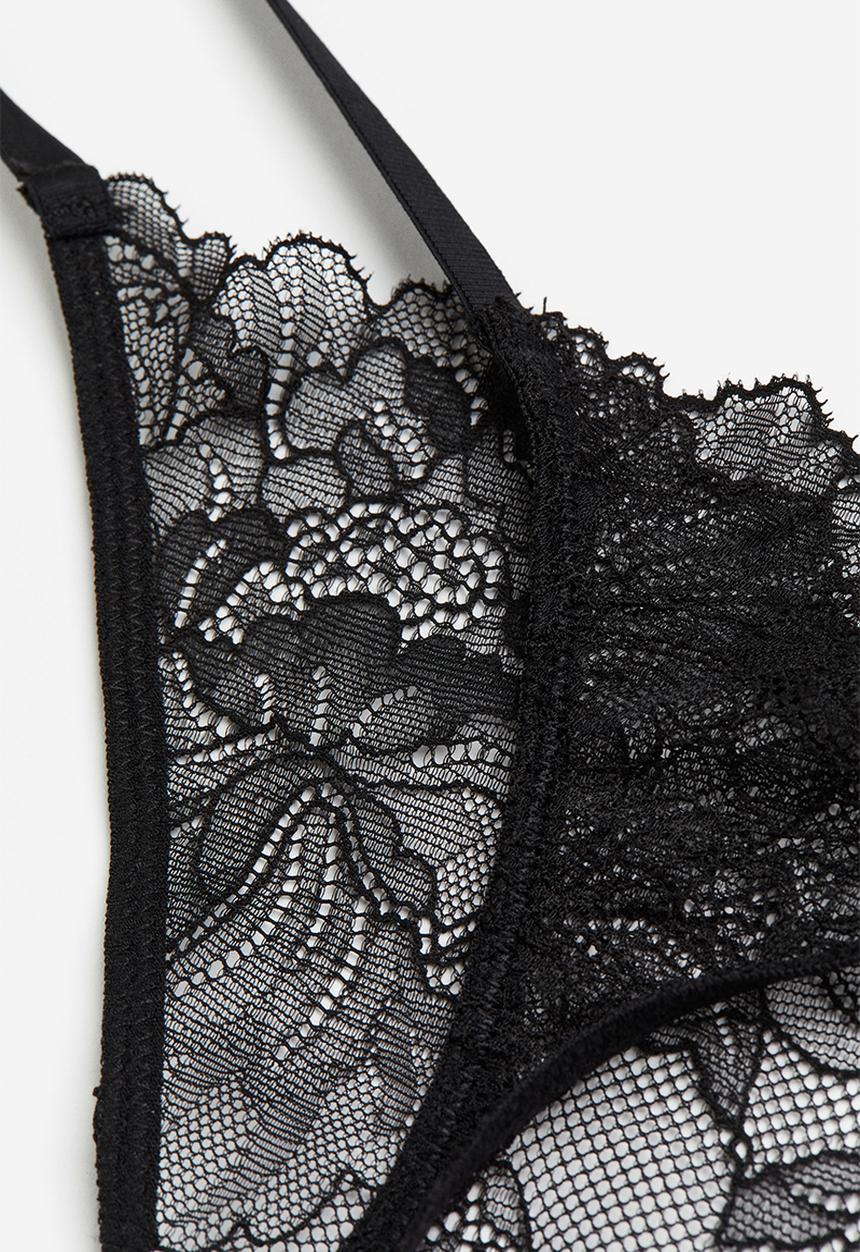 H&M - 3-Pack lace thong briefs - black
