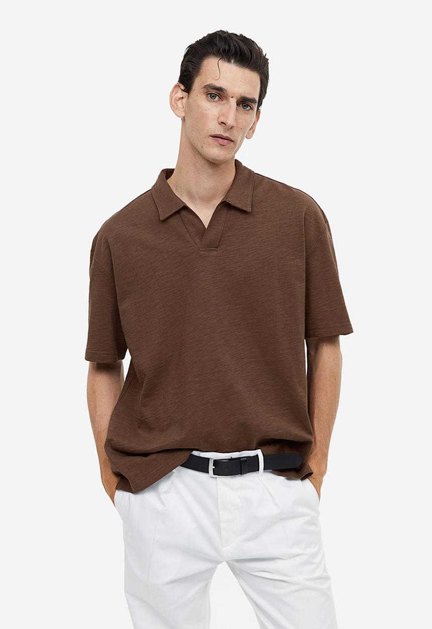 H&M - Relaxed fit polo shirt - brown