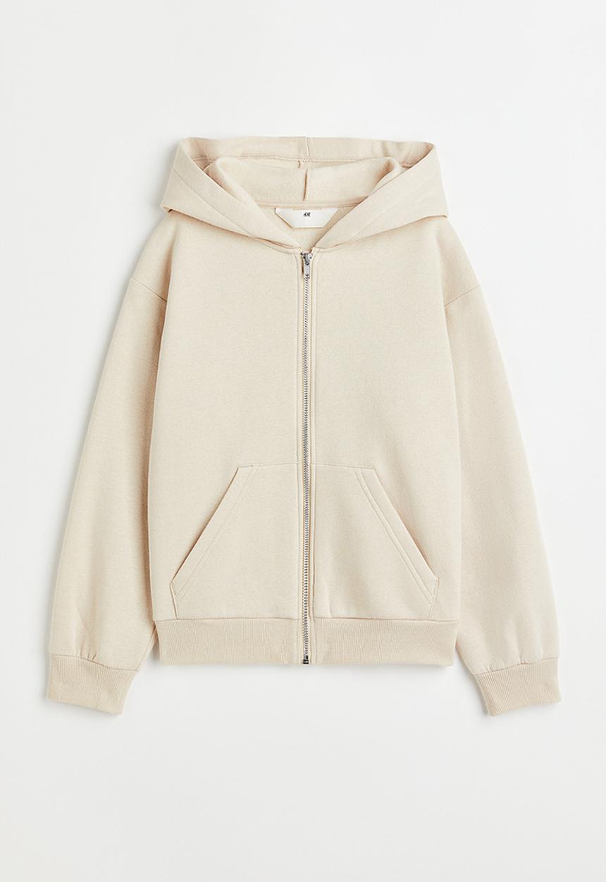 H&M - Oversized zip-through hoodie - beige