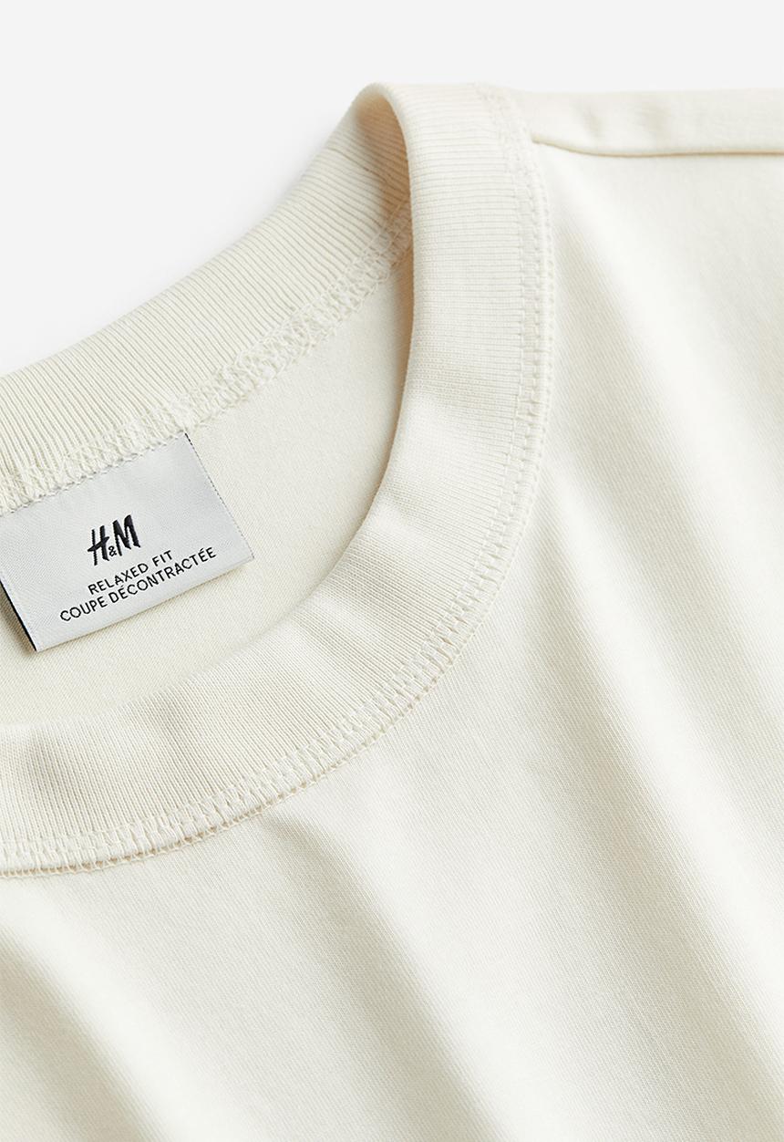 H&M - Coolmax® loose fit T-shirt - Cream Stones