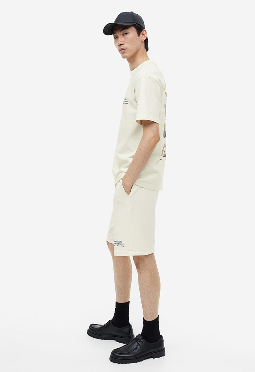 H&M - Coolmax® loose fit T-shirt - Cream Stones
