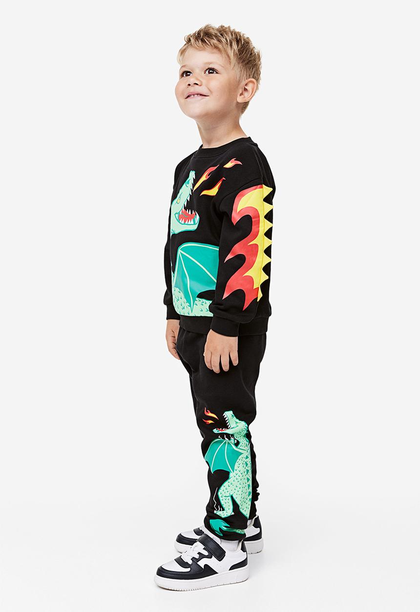 H&M - 2-piece printed set - black 