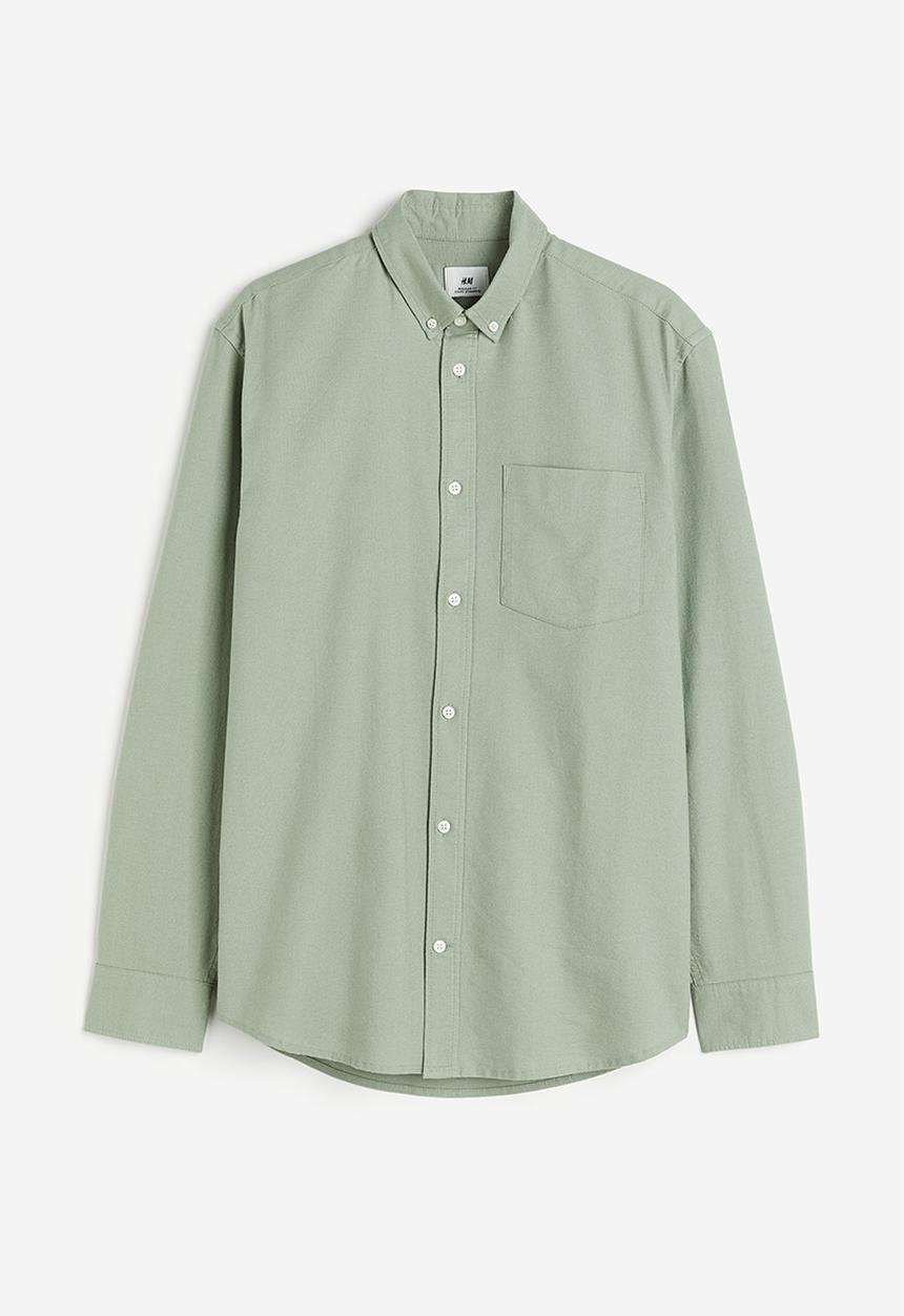 H&M - Regular fit oxford shirt - sage green