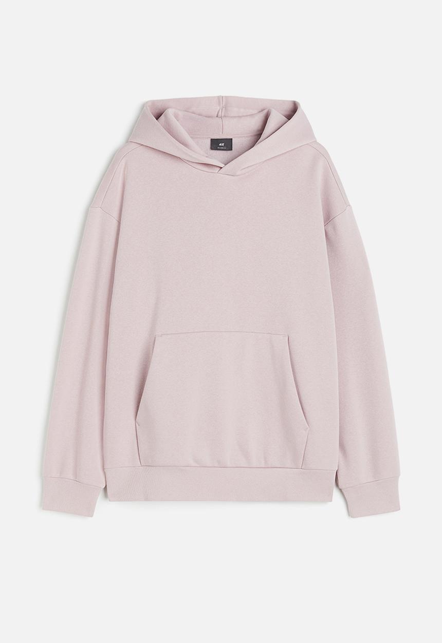 H&M - Loose fit printed hoodie - light pink 