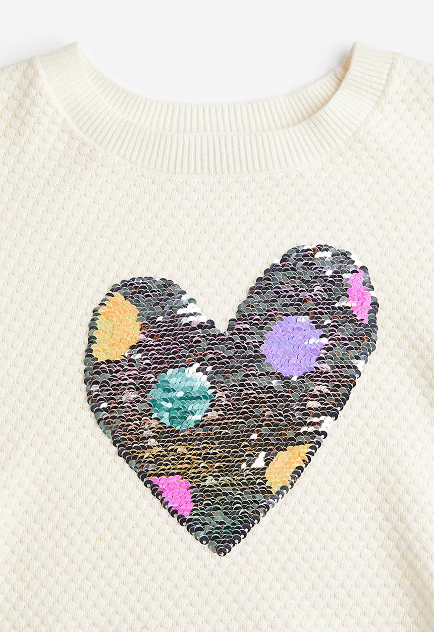 H&M - Reversible sequin-motif jumper - white