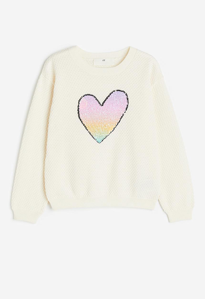 H&M - Reversible sequin-motif jumper - white