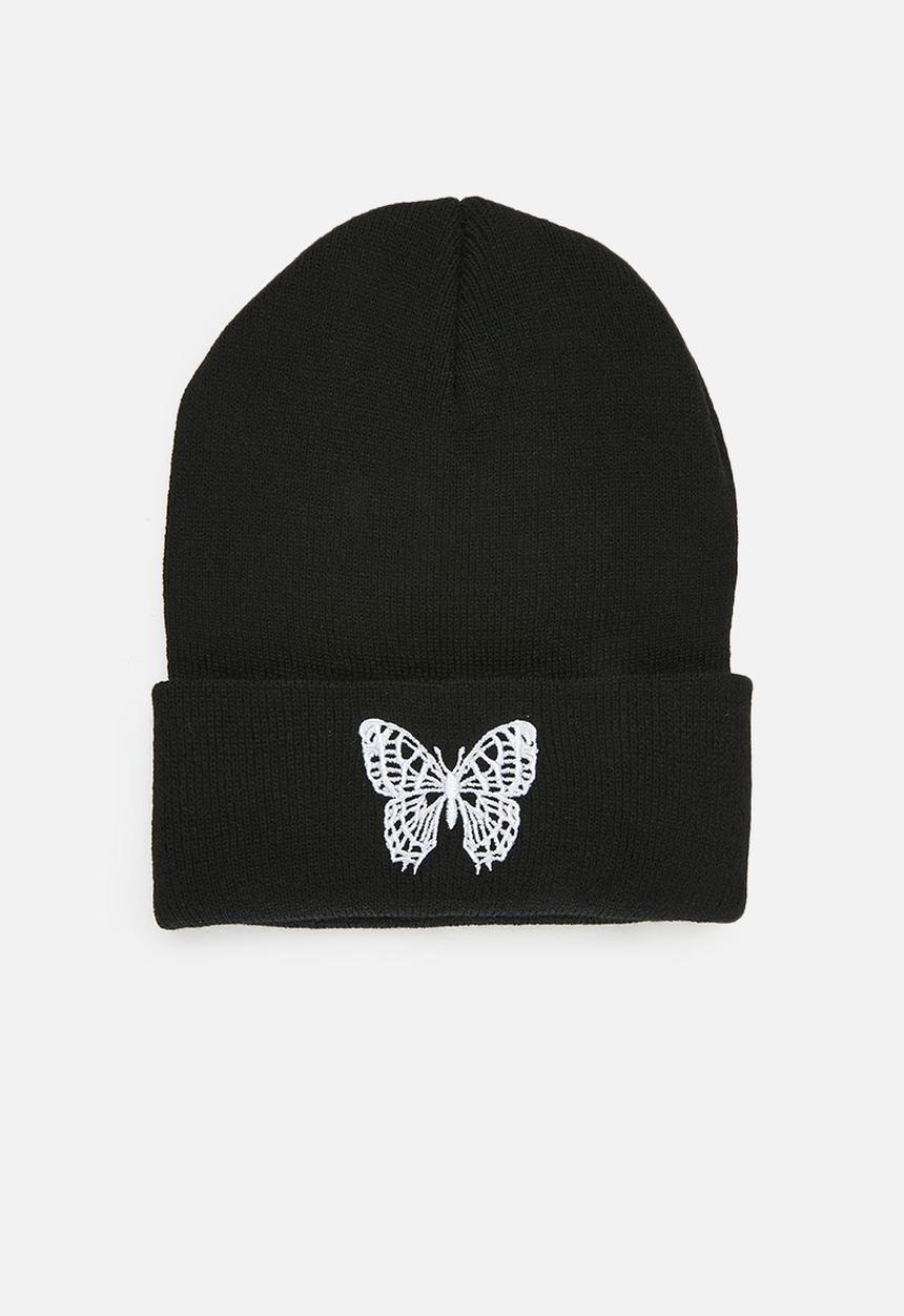 Pop Candy - Butterfly print beanie - black