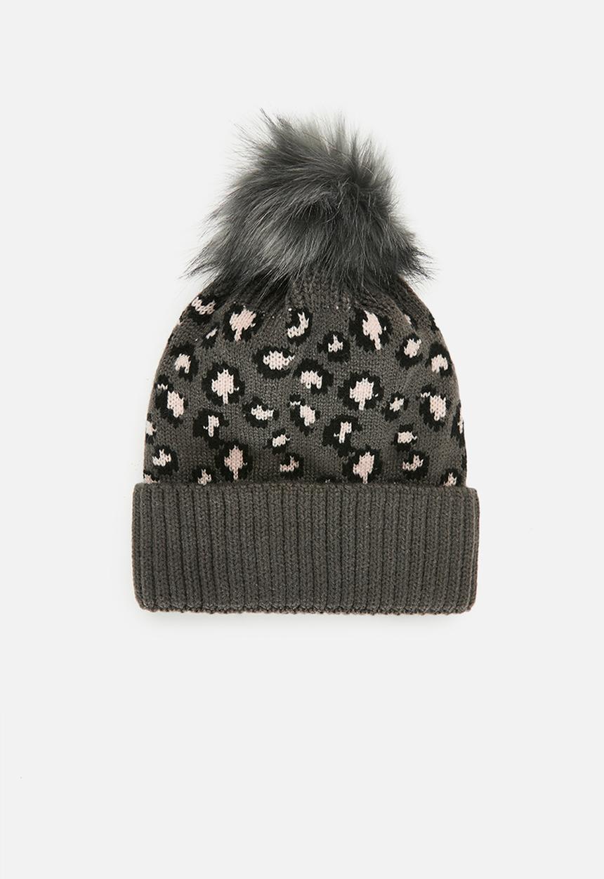 Pop Candy - Printed pom beabie - grey