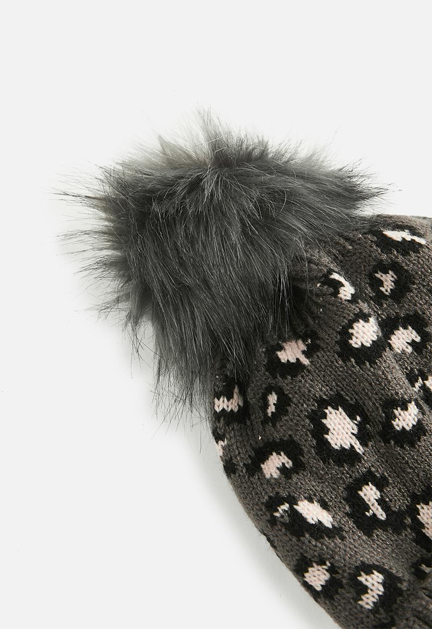 Pop Candy - Printed pom beabie - grey