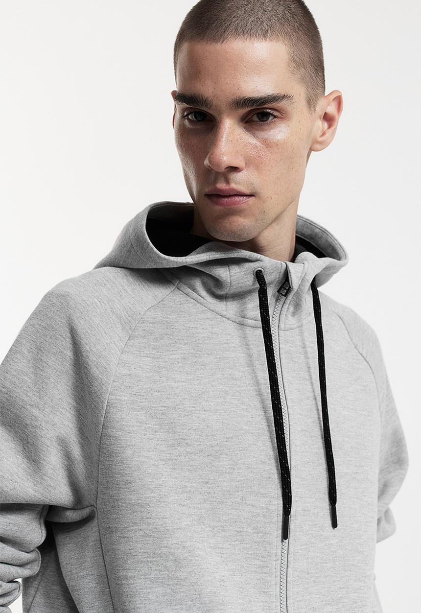 H&M - Drymove™ zip-through training tech hoodie - light grey marl
