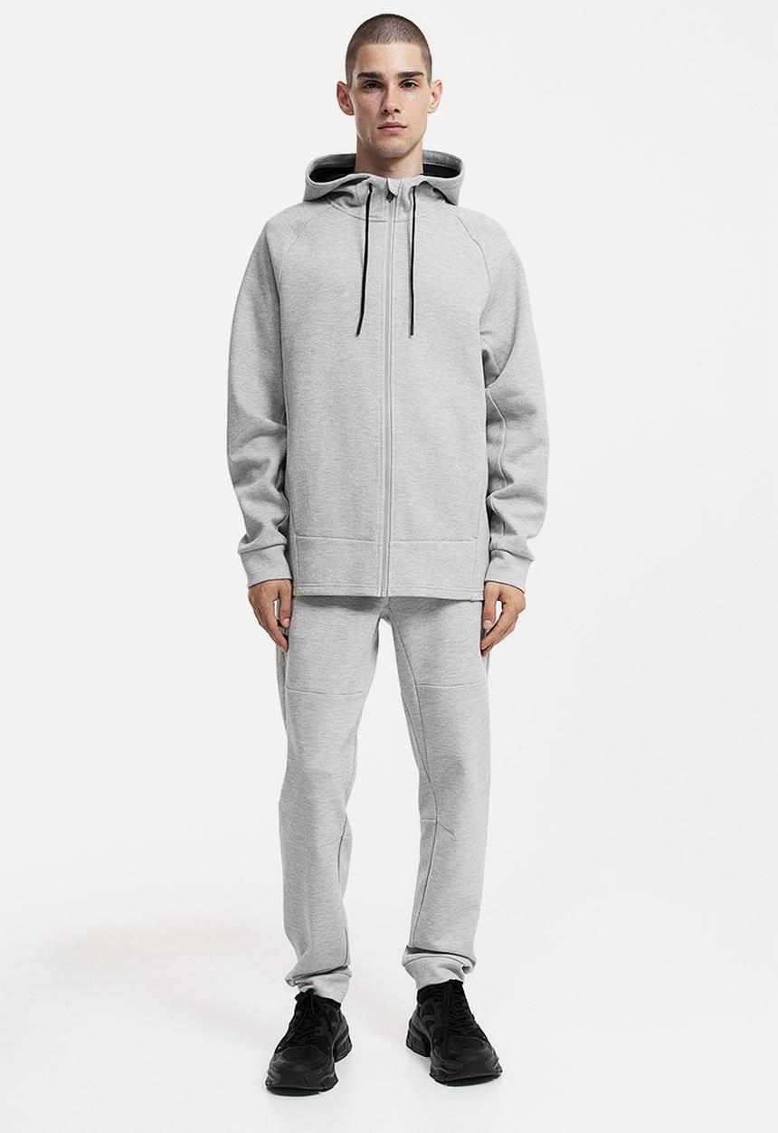 H&M - Drymove™ zip-through training tech hoodie - light grey marl