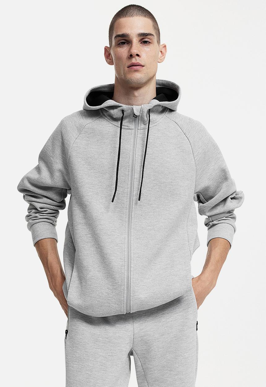 H&M - Drymove™ zip-through training tech hoodie - light grey marl