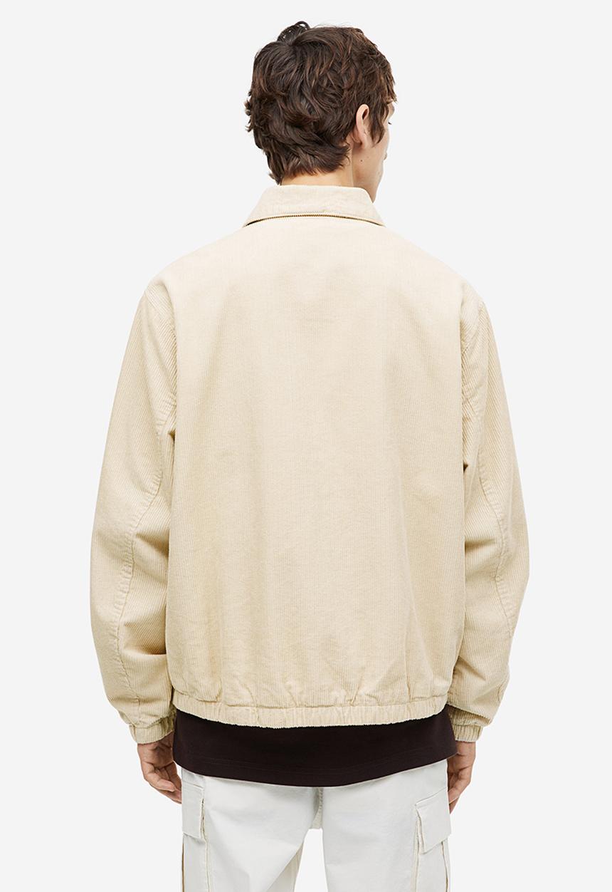 H&M - Loose fit corduroy jacket - light beige 