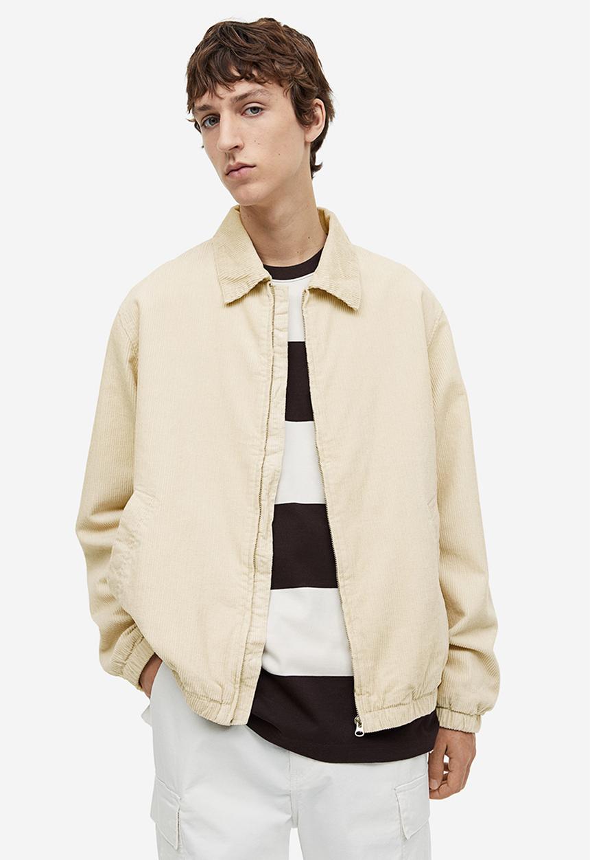 H&M - Loose fit corduroy jacket - light beige 