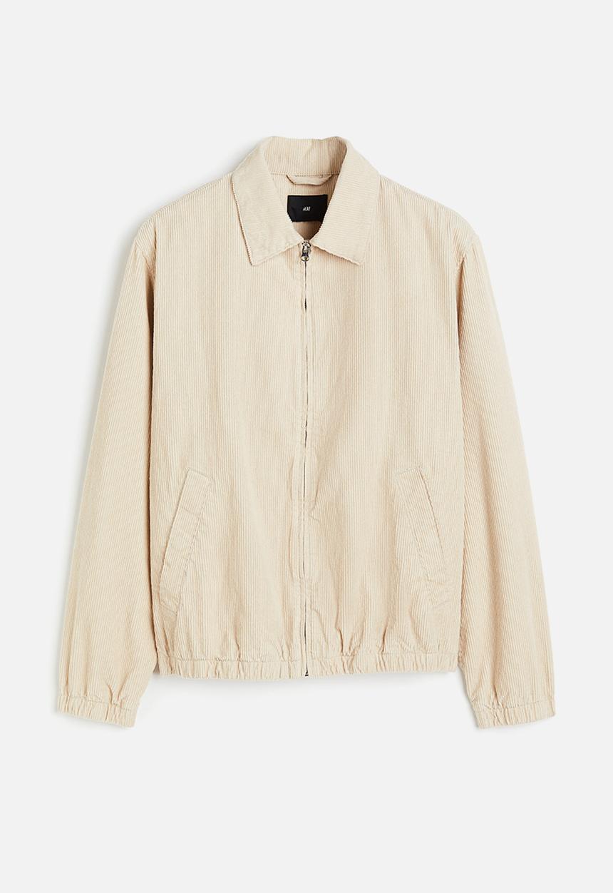 H&M - Loose fit corduroy jacket - light beige 