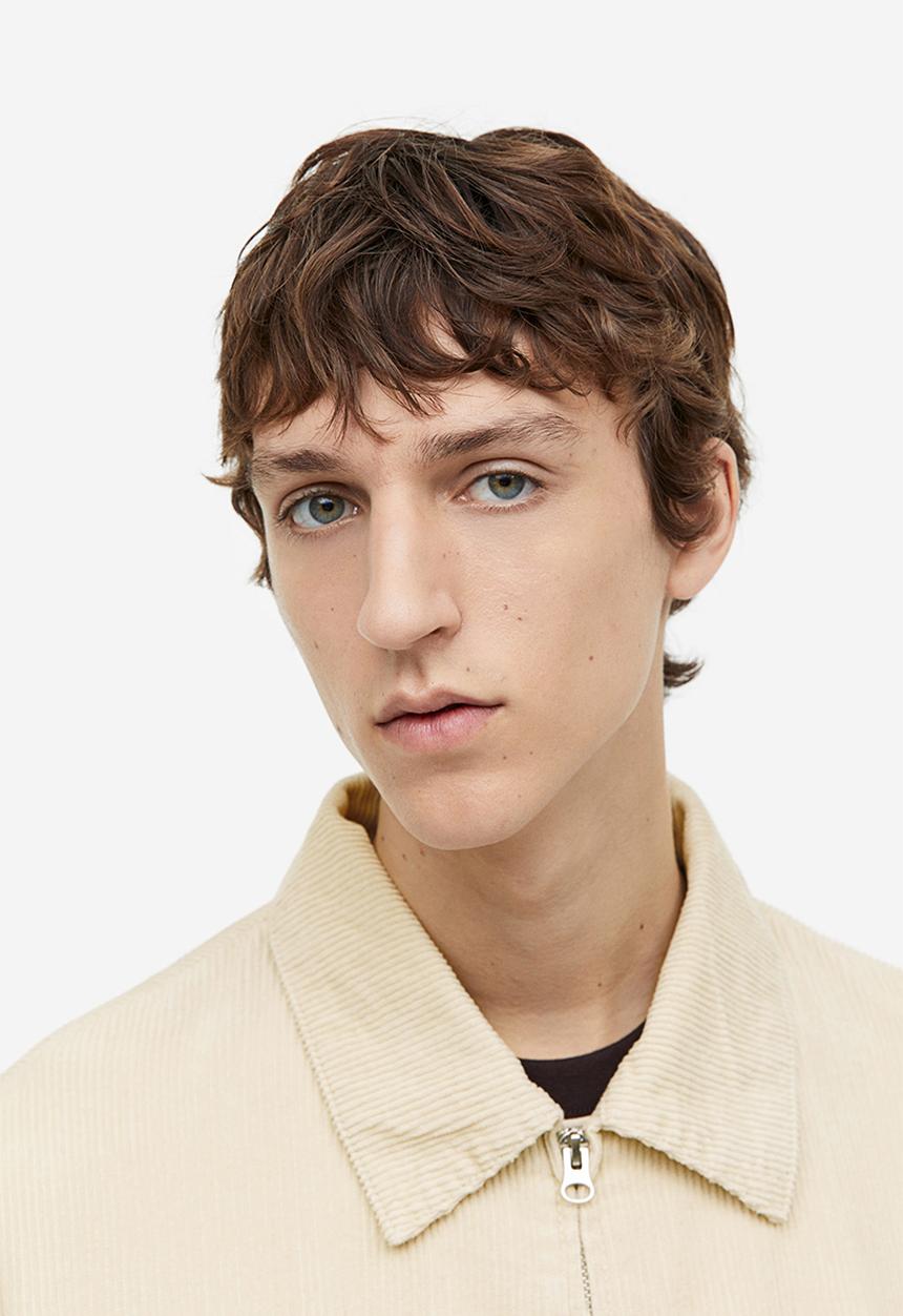 H&M - Loose fit corduroy jacket - light beige 