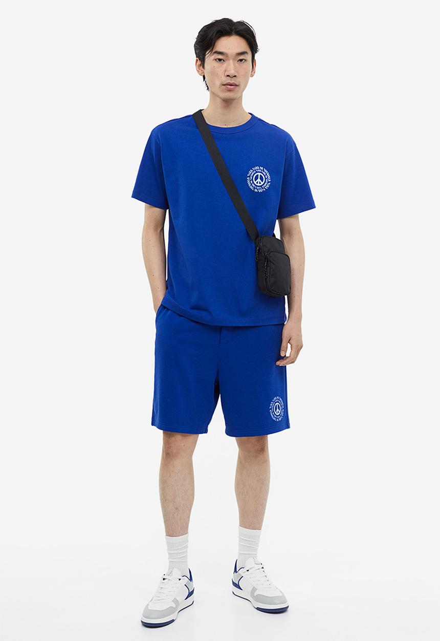 H&M - Coolmax® loose fit T-shirt - Blue Peace symbol