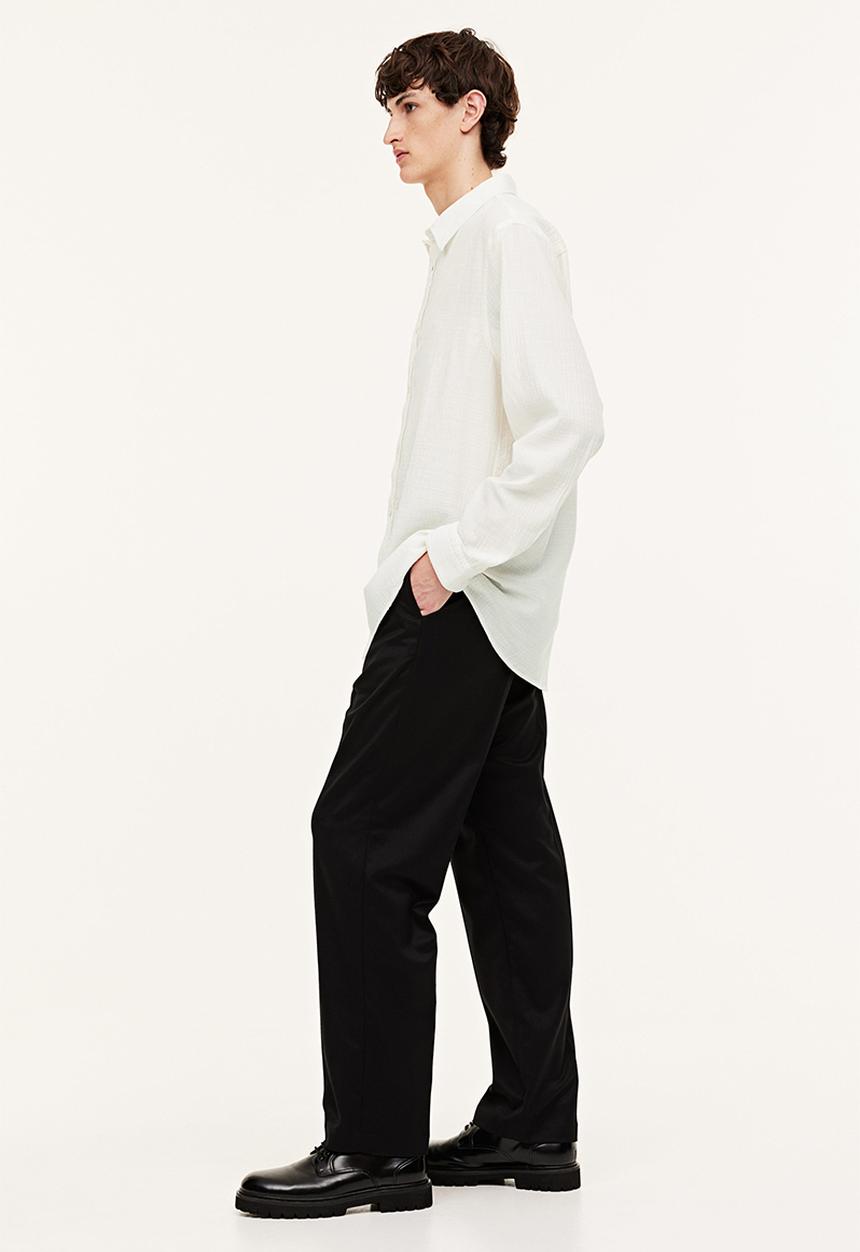 H&M - Regular fit crinkled shirt - cream