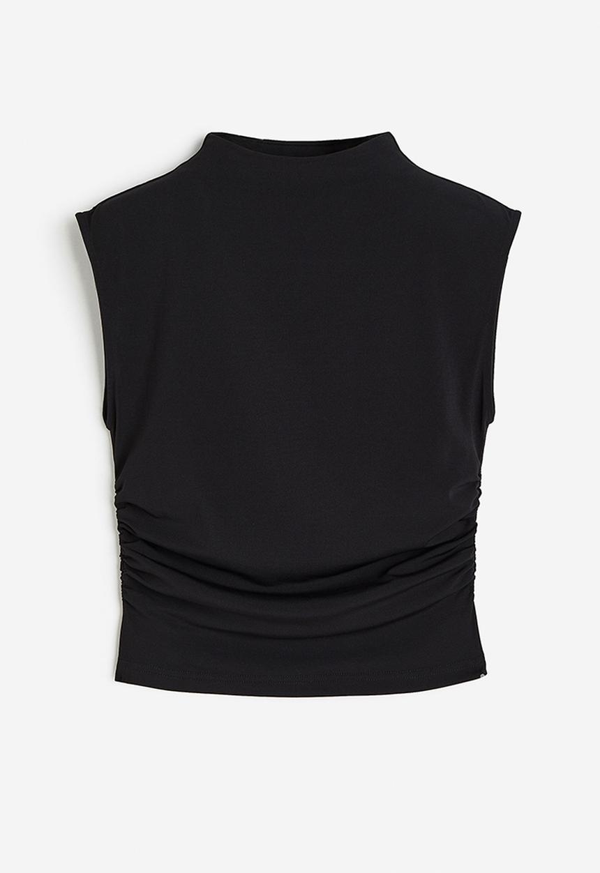 H&M - Cropped turtleneck top - black