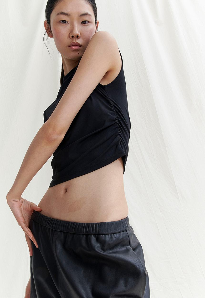 H&M - Cropped turtleneck top - black