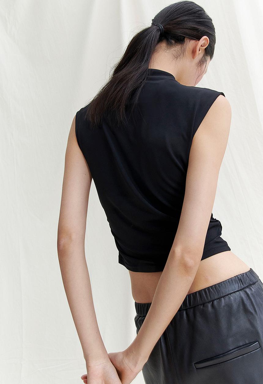 H&M - Cropped turtleneck top - black