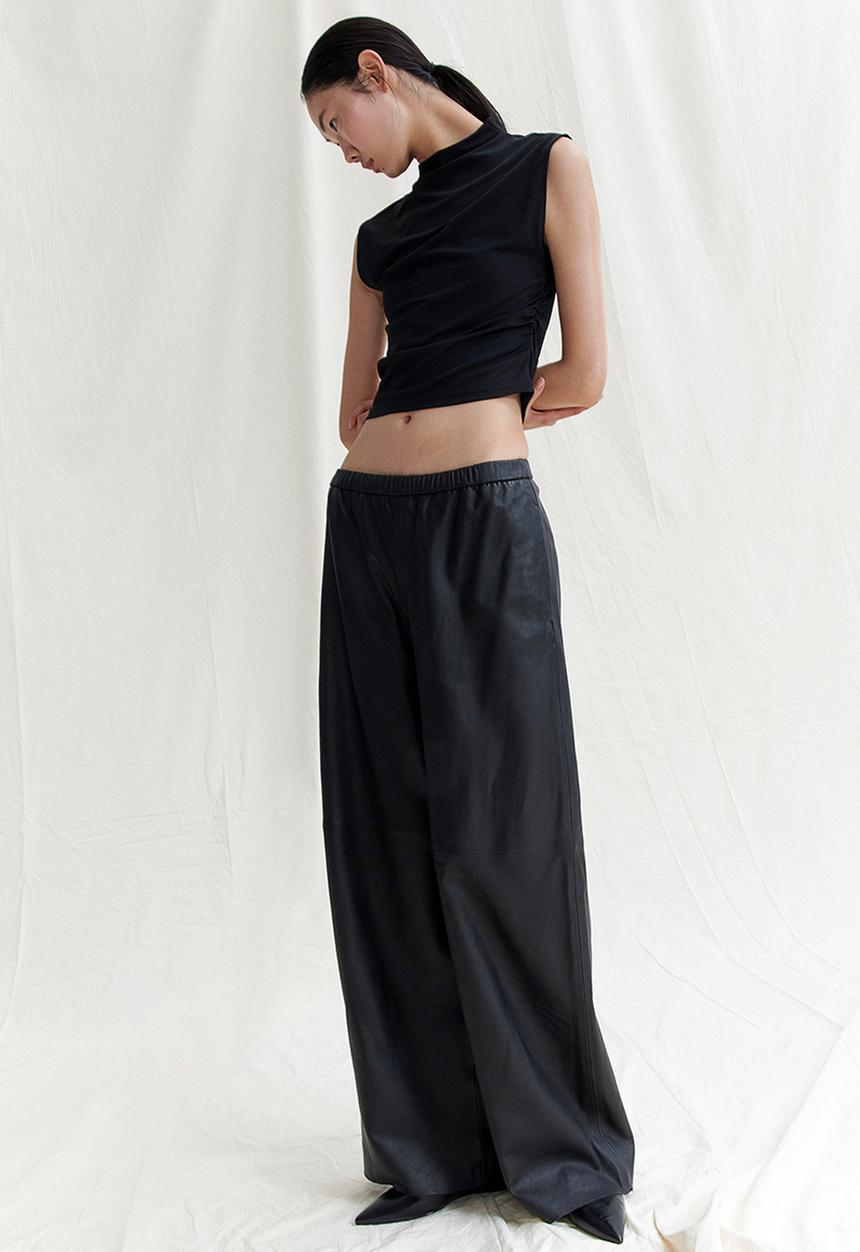 H&M - Cropped turtleneck top - black