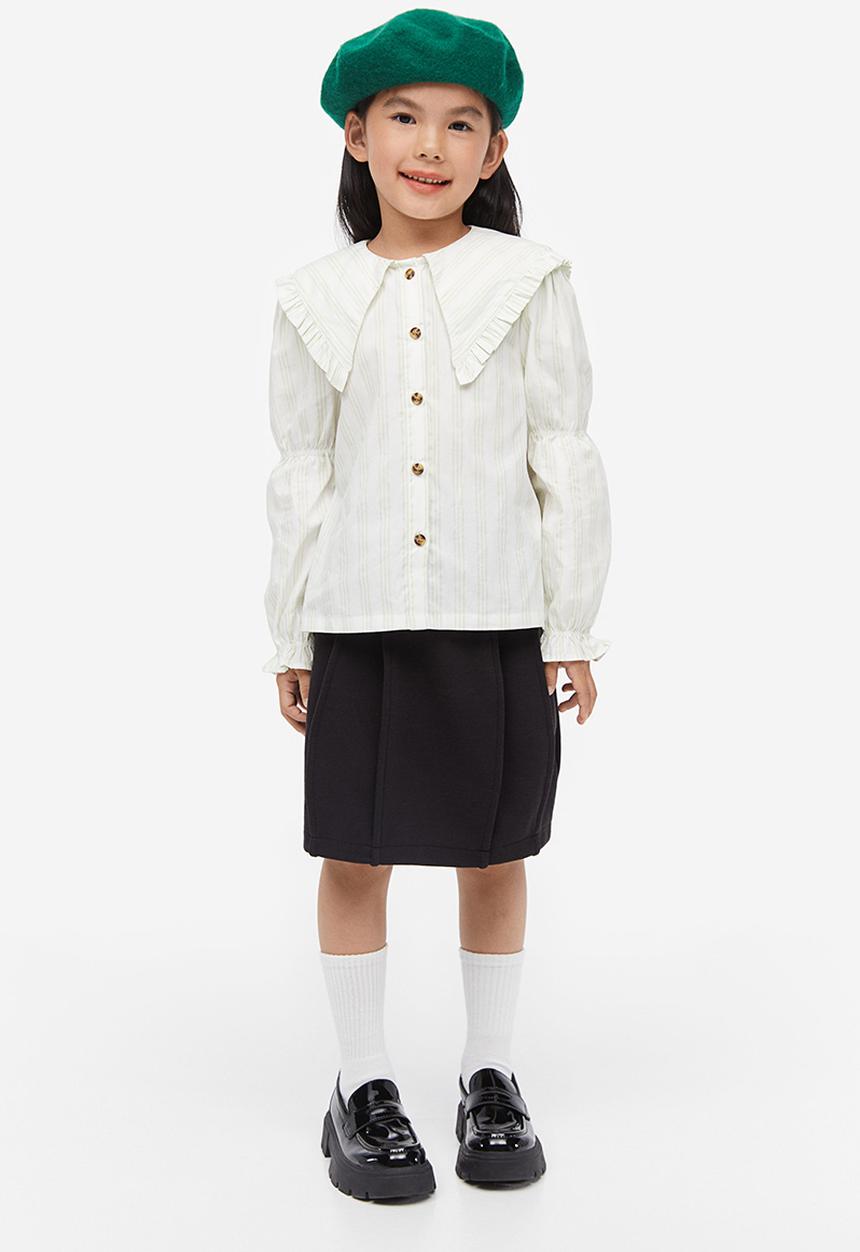 H&M - Collared poplin blouse - green