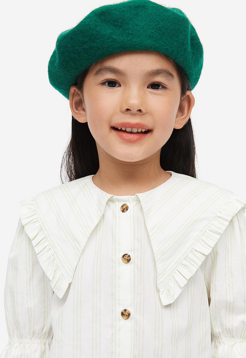 H&M - Collared poplin blouse - green
