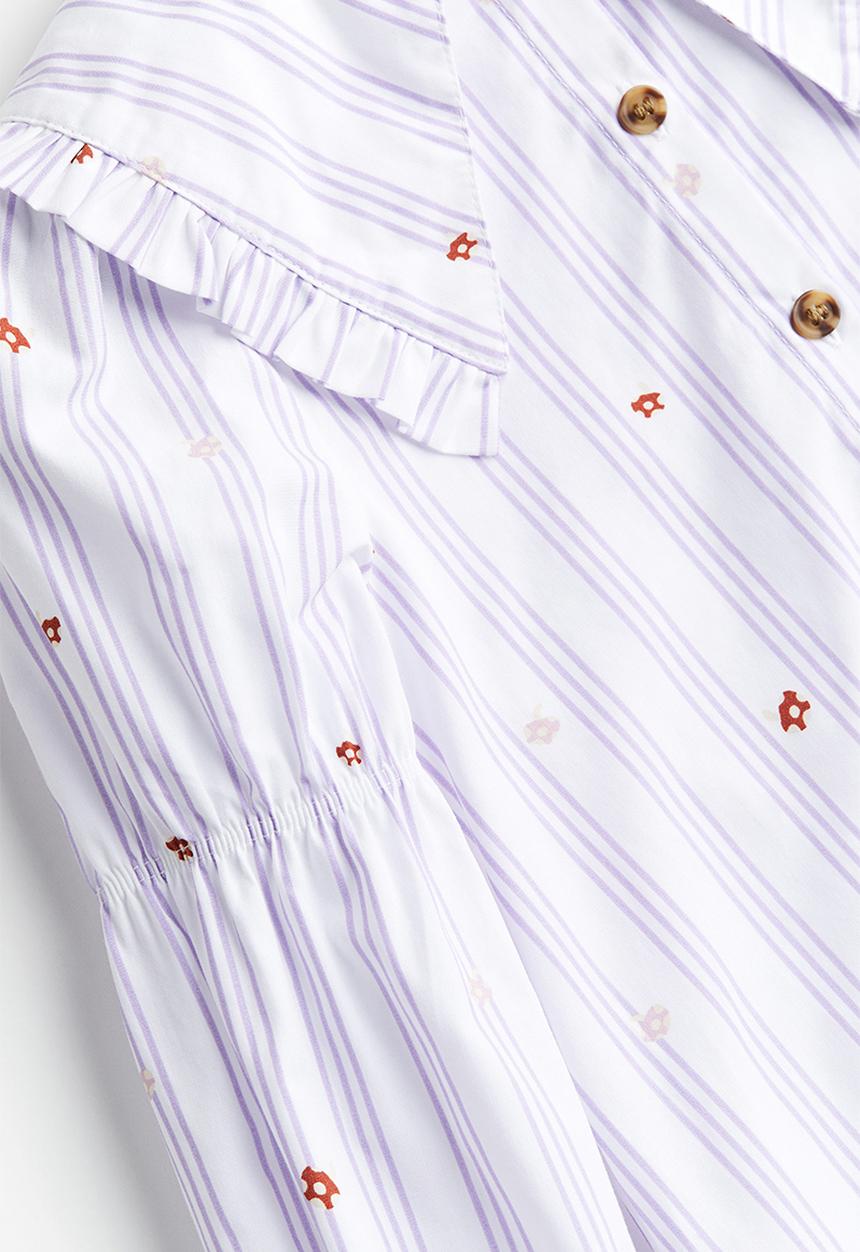 H&M - Collared poplin blouse - purple multi
