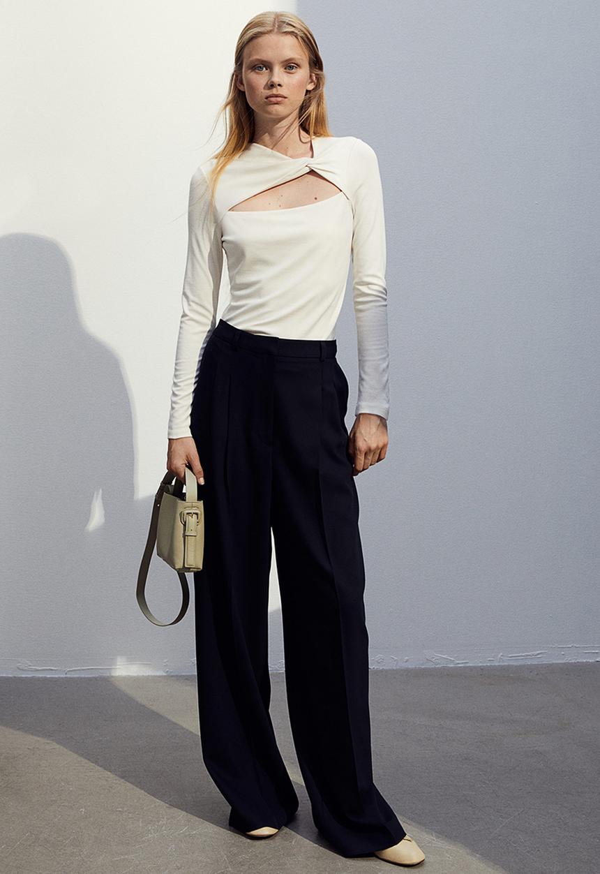 H&M - Knot-detail top - white